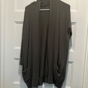 Green olive Open Front Cardigan